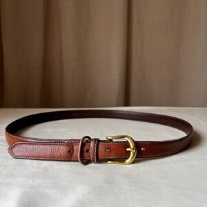 Vintage Dockers USA Brown Leather Belt Brass Buckle Men's‎ Sz 38